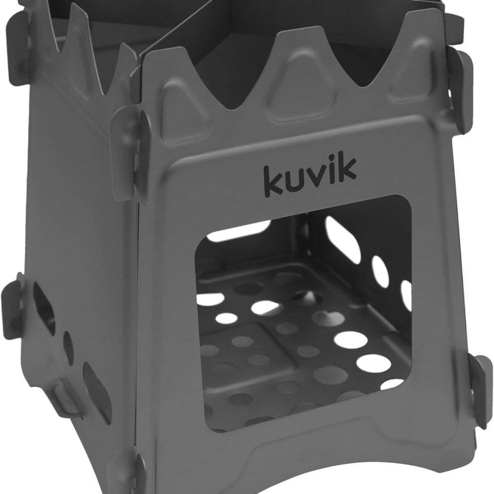 Kuvik Titanium Wood Stove - Ultralight and Compact Stove for Backpacking, Camping, and Survival